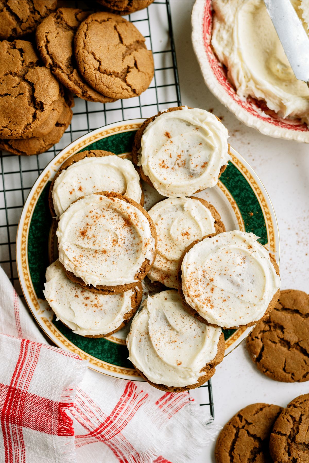 A plate of Ginger Cookies with Eggnog Frosting