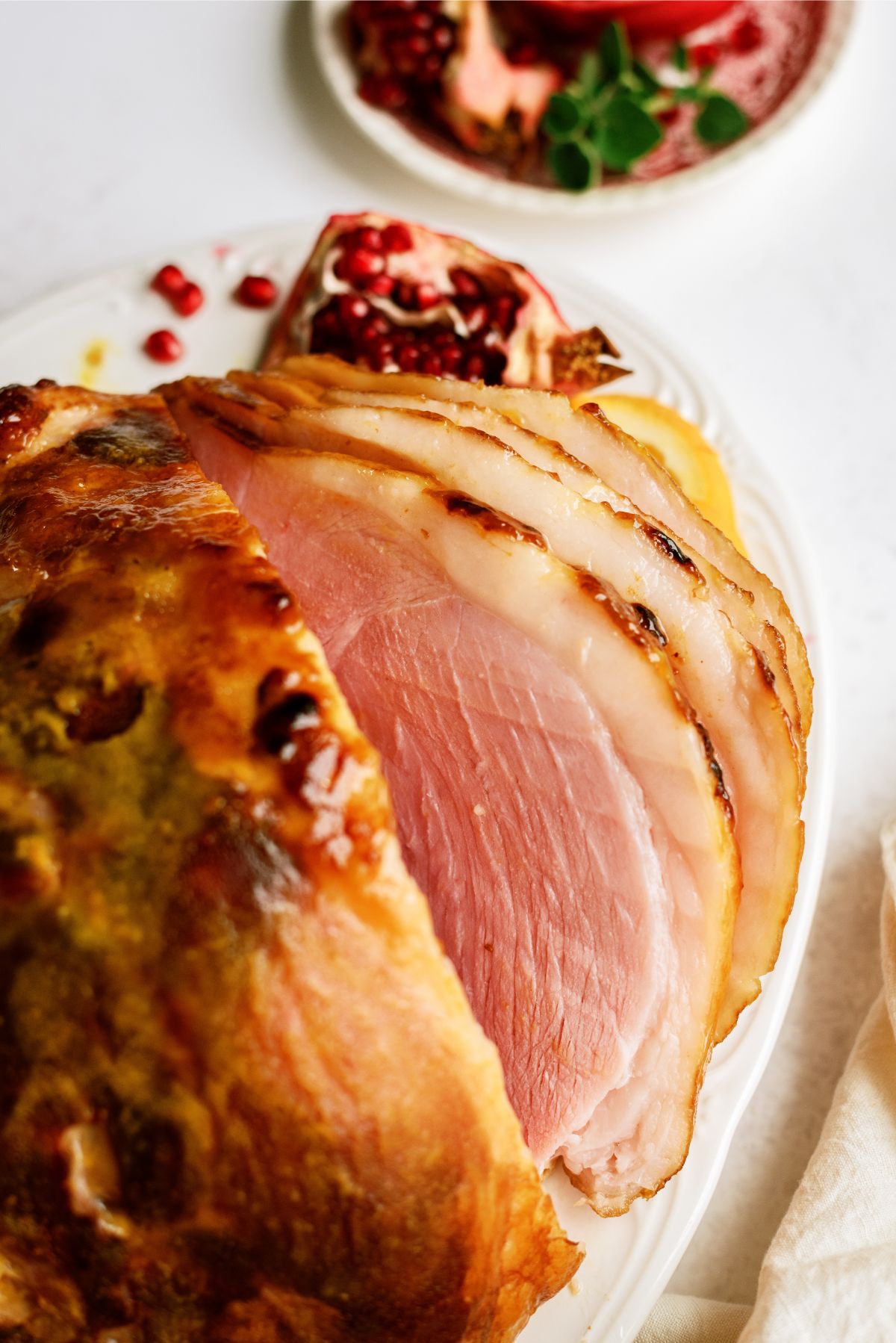 Roasted Ham Shank on a serving platter