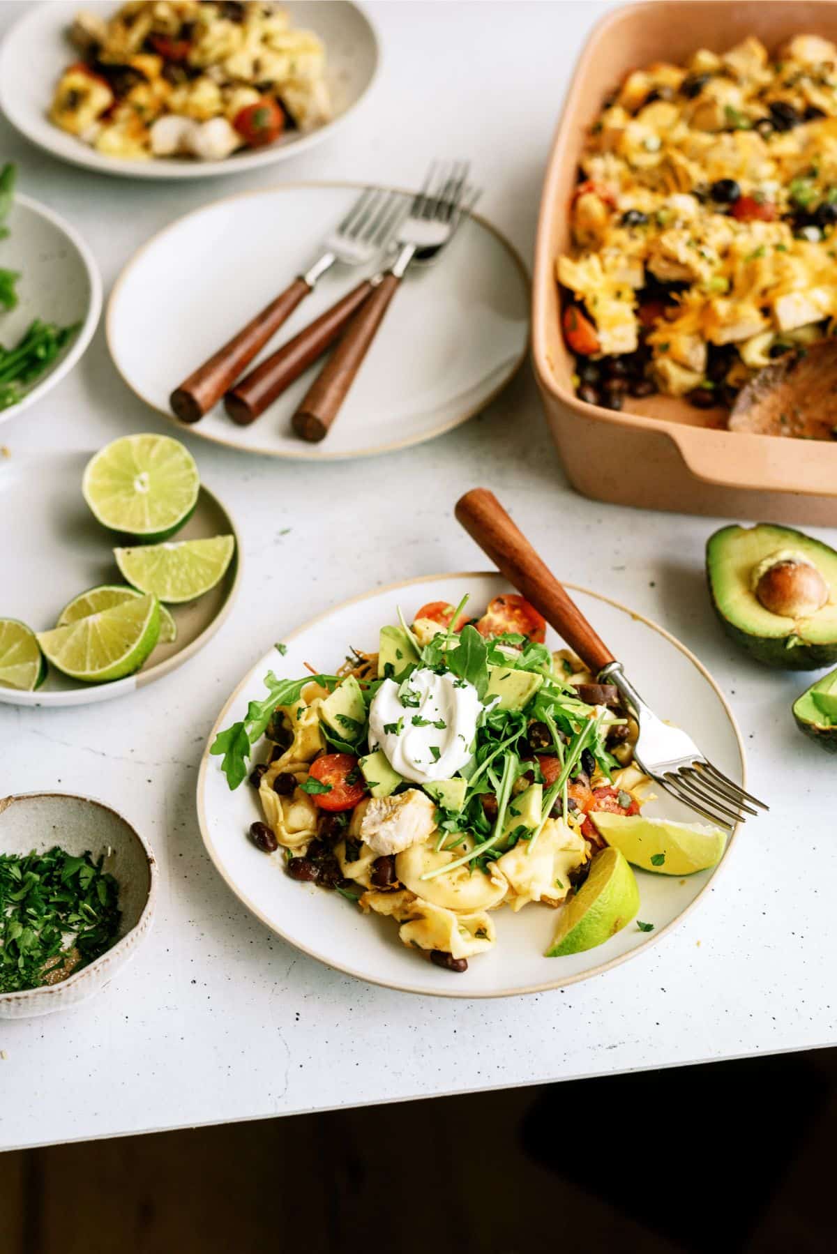 A serving of Turkey Mexican Casserole on a plate