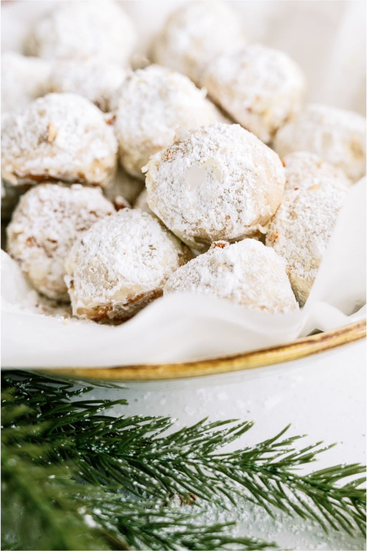 Mexican Wedding Cookies on a serving plate