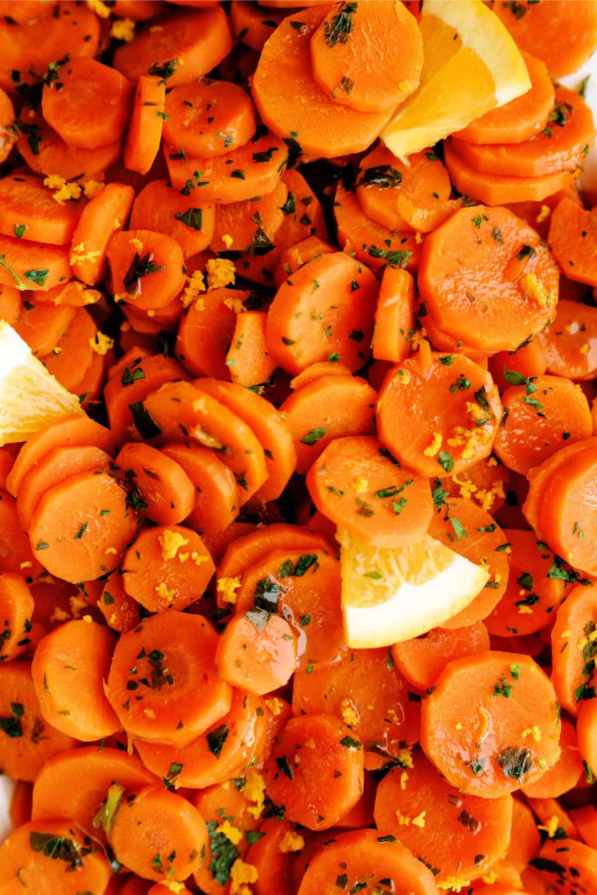 Close up of Orange Glazed Carrots