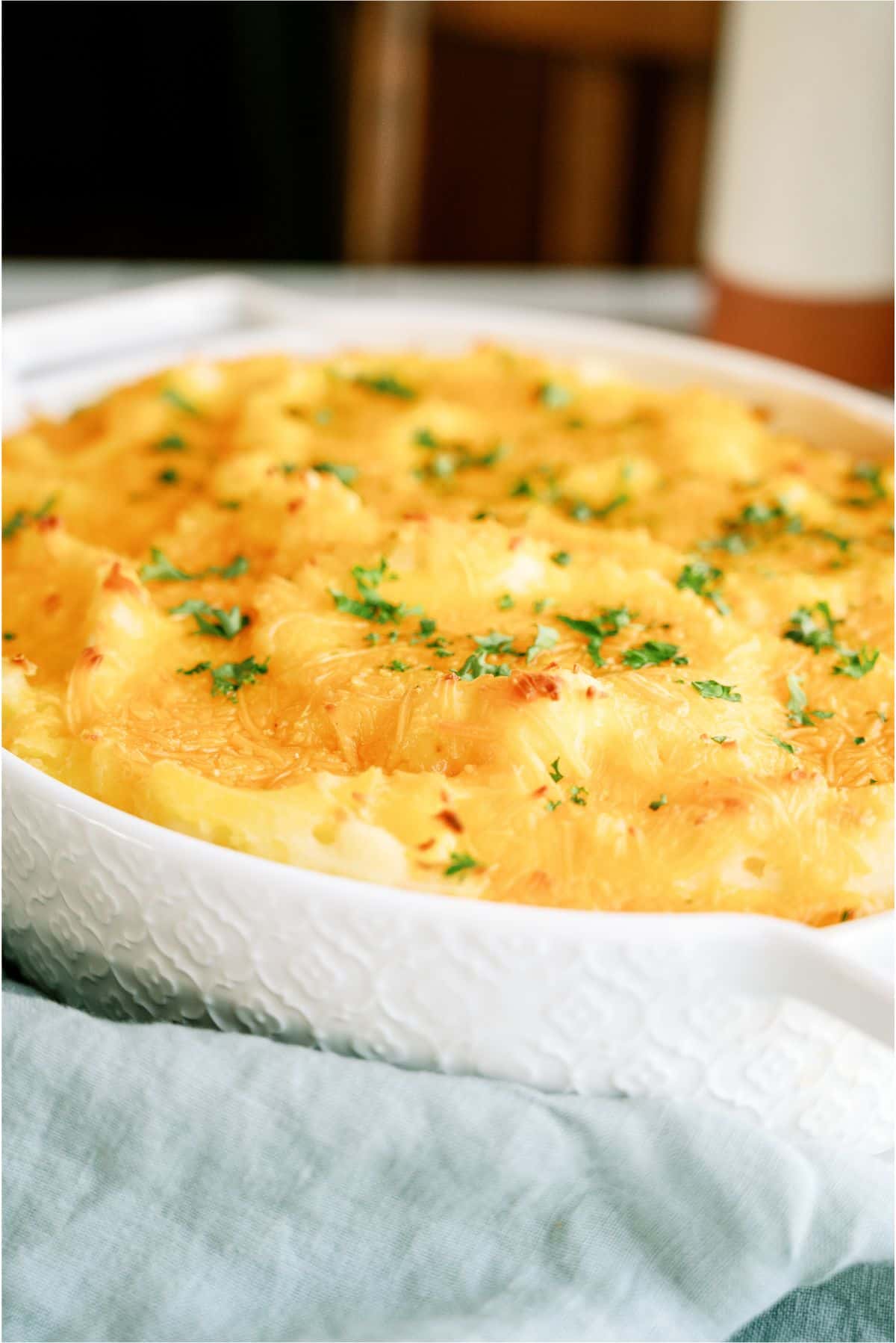 Baked Bob Clark Casserole in casserole dish