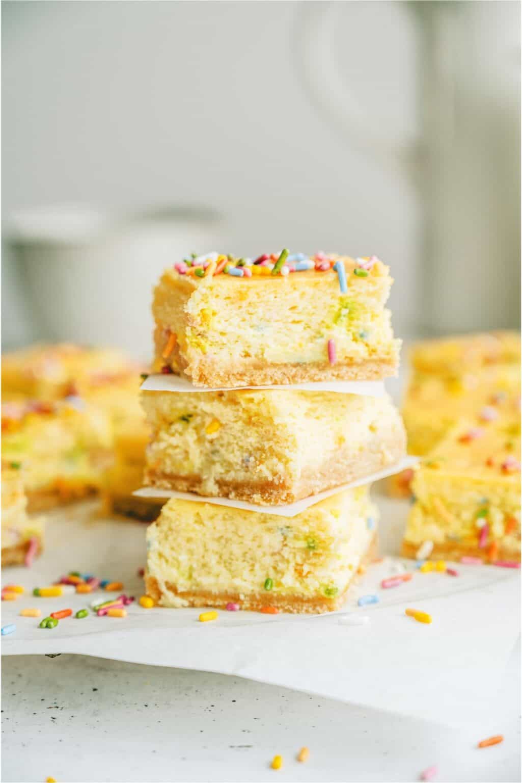 Cake Batter Cheesecake Bars Recipe Six Sisters' Stuff