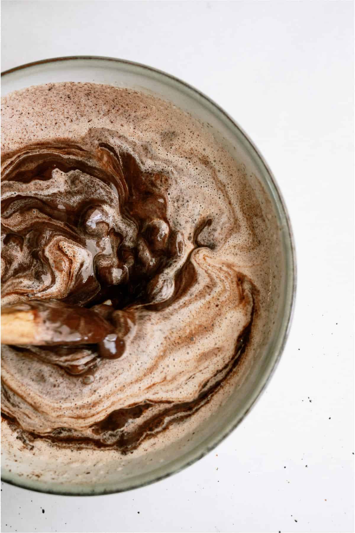 Ingredients for ganache in mixing bowl