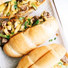 Philly Cheesesteaks on a pan