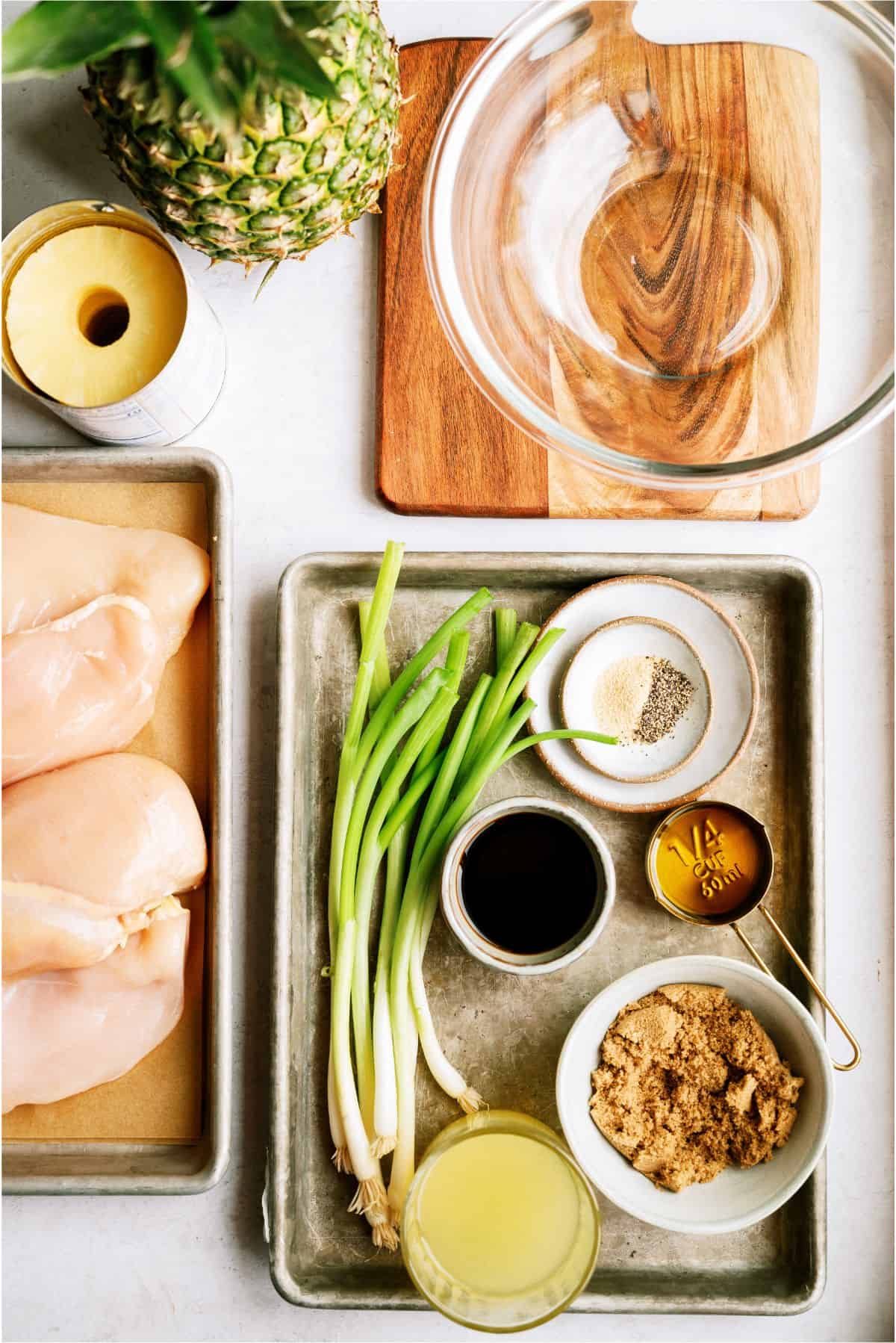 Ingredients needed to make Grilled Pineapple Teriyaki Chicken