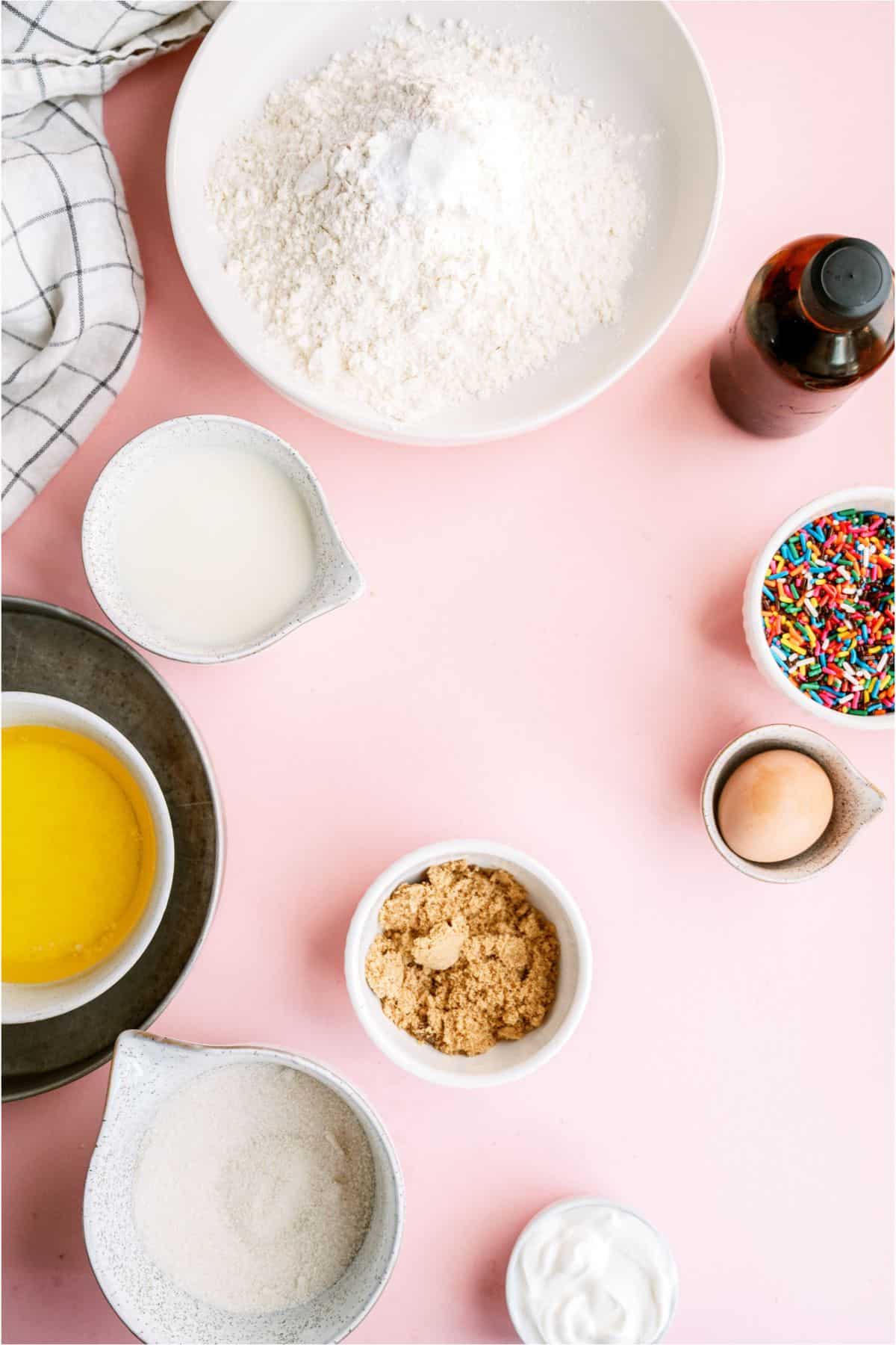 Ingredients for Homemade Funfetti Cake