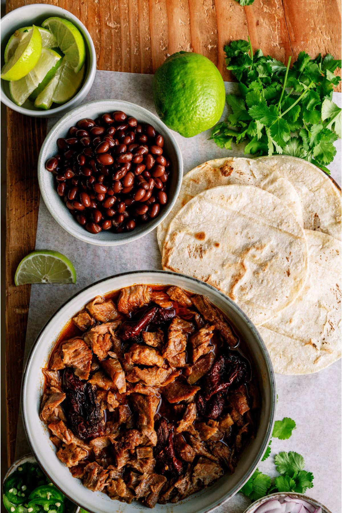Ingredients needed to make Instant Pot Honey Chipotle Pork Tacos