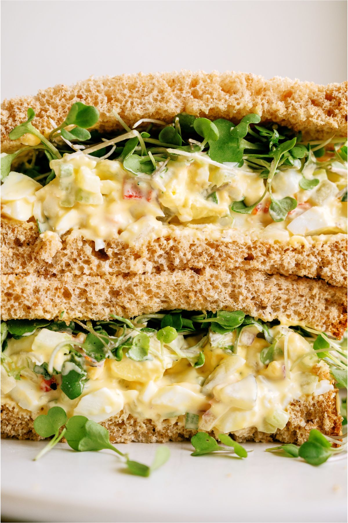 Stacked Loaded Egg Salad Sandwiches