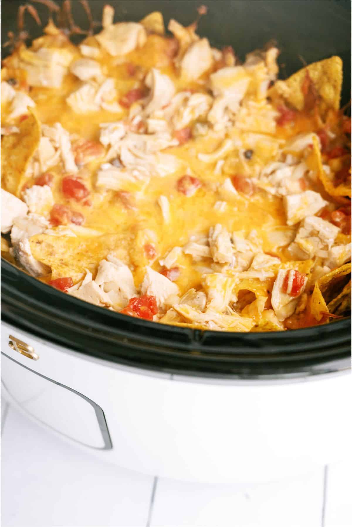 Slow Cooker King Ranch Chicken in the slow cooker