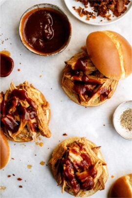 bbq bacon pulled pork sandwich