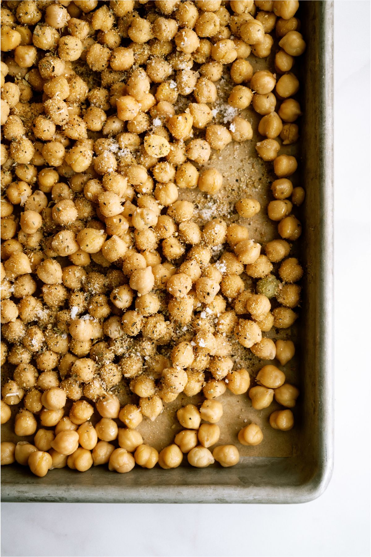 Toasted Chickpeas on a sheet pan