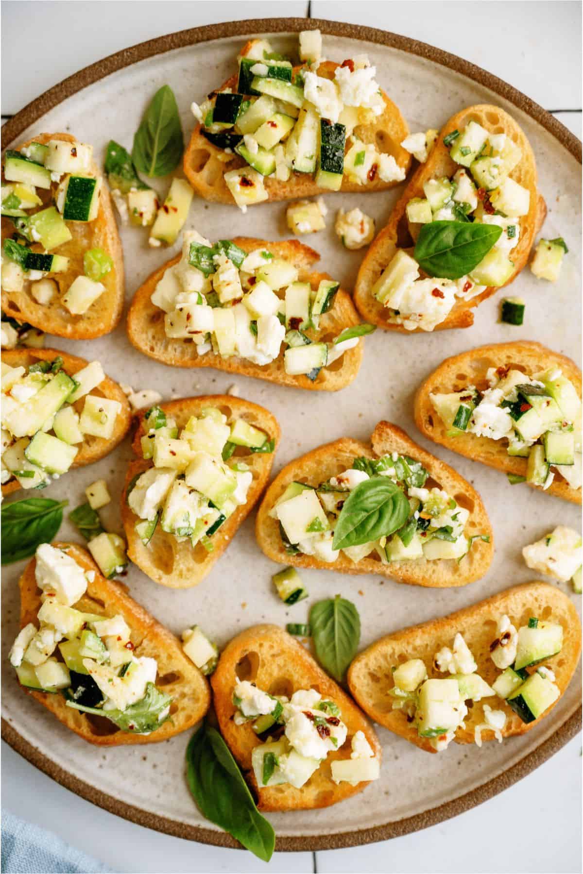 Zucchini Feta Bruschetta