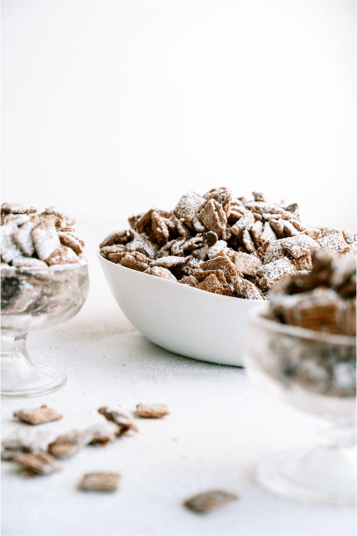Bowls full of Muddy Buddies (Puppy Chow)
