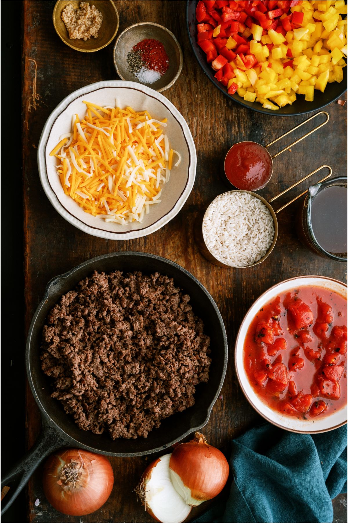 Ingredients needed to make Stuffed Pepper Casserole