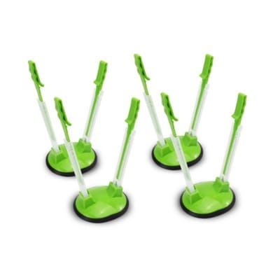 4 green freezer bag holders, displayed in their upright position