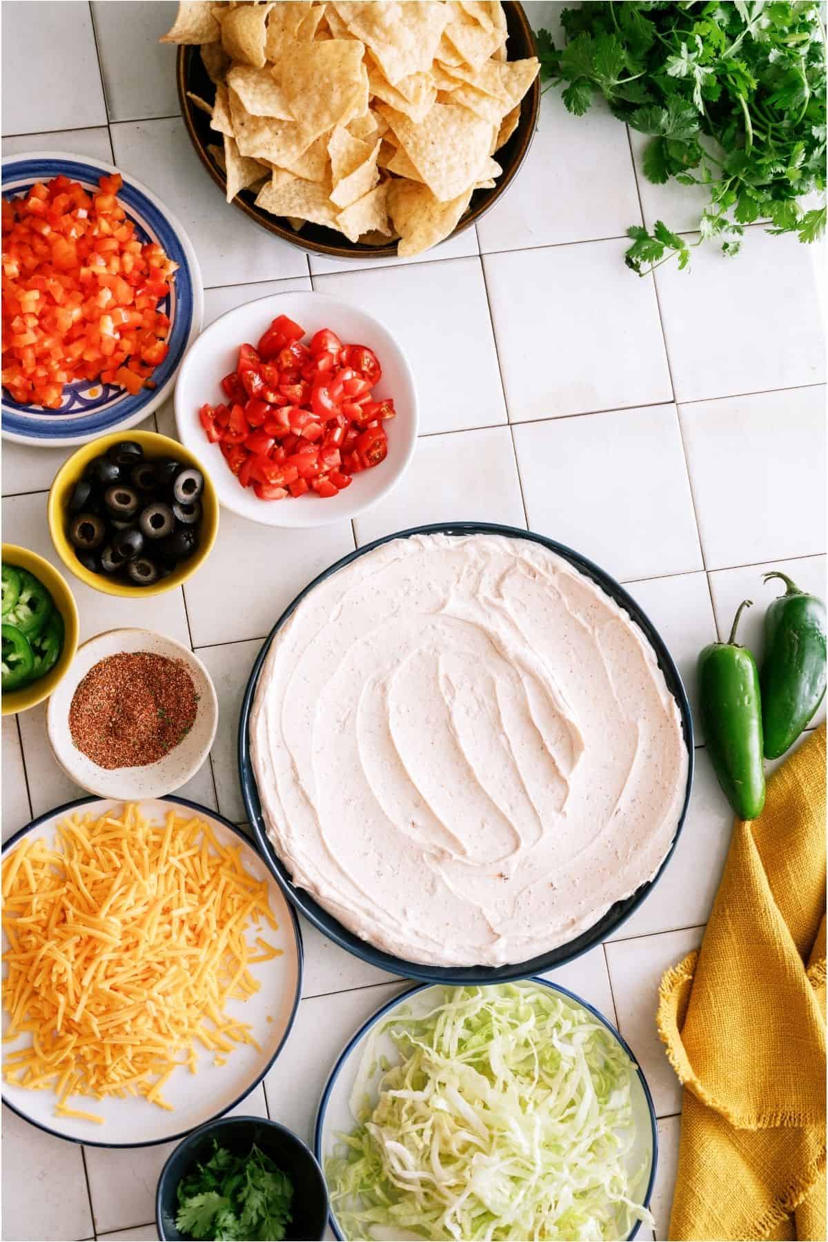 Sour cream and seasoning layer.