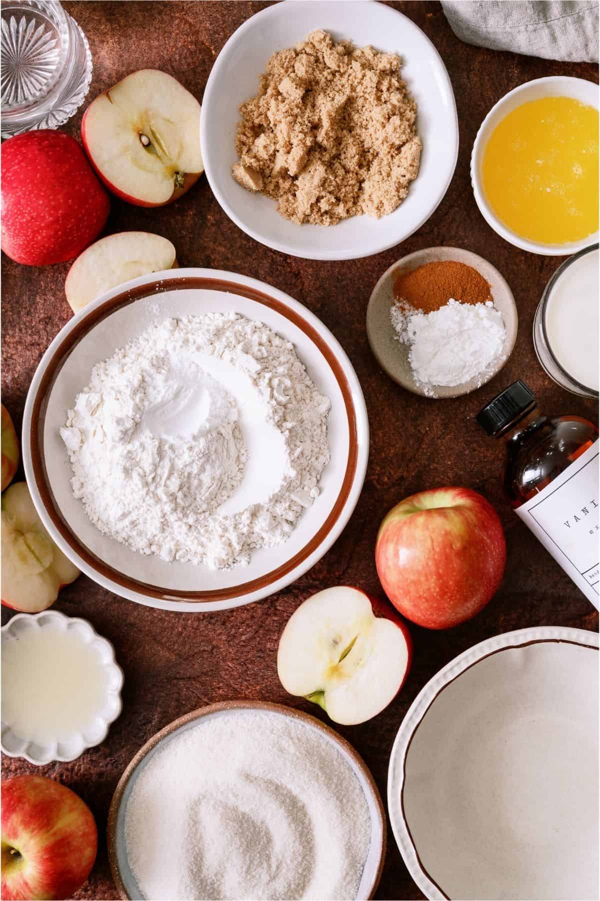 Ingredients needed to make Easy Apple Cobbler.