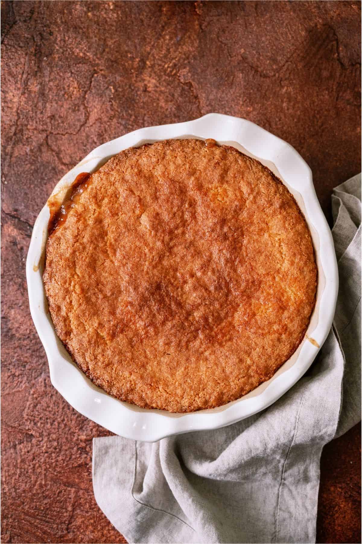 Freshly baked Easy Apple Cobbler.