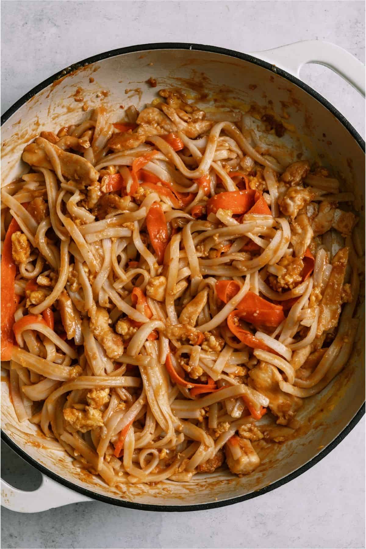 Easy Pad Thai in a large skillet.