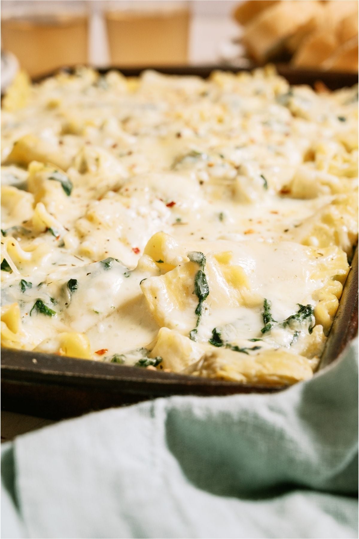 Sheet Pan Lasagna in a sheet pan.
